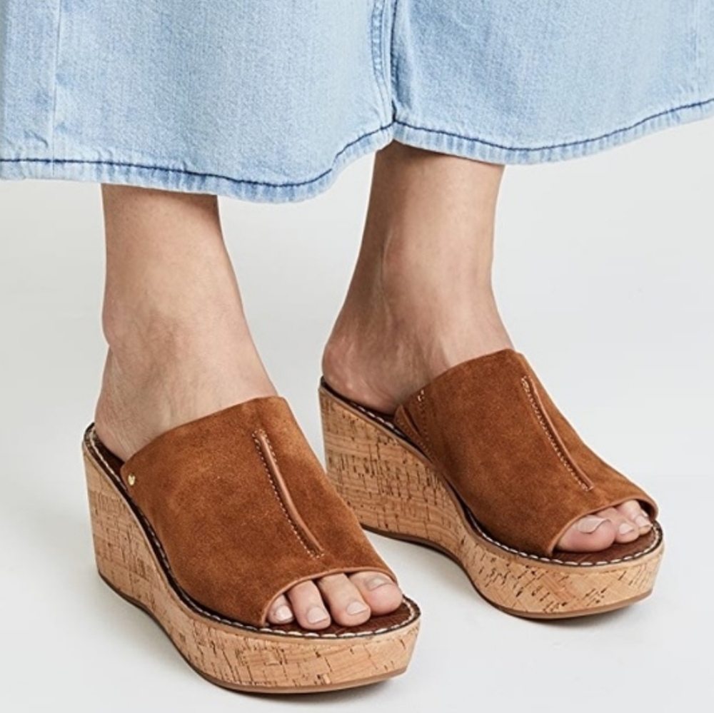 New Sam Edelman Ranger Cork Brwon Wedge Mu…